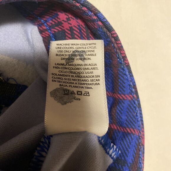 Womens Time and Tru Ponte Capri Pants Blue Plaid Size 14 ( No Pockets ) 34x24 - Picture 8 of 16